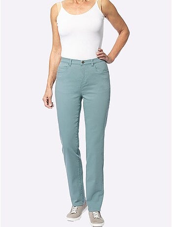 Pantalon extensible 5 poches avec ceinture élastique et détail étoile - Taille courte - Moda Vilona