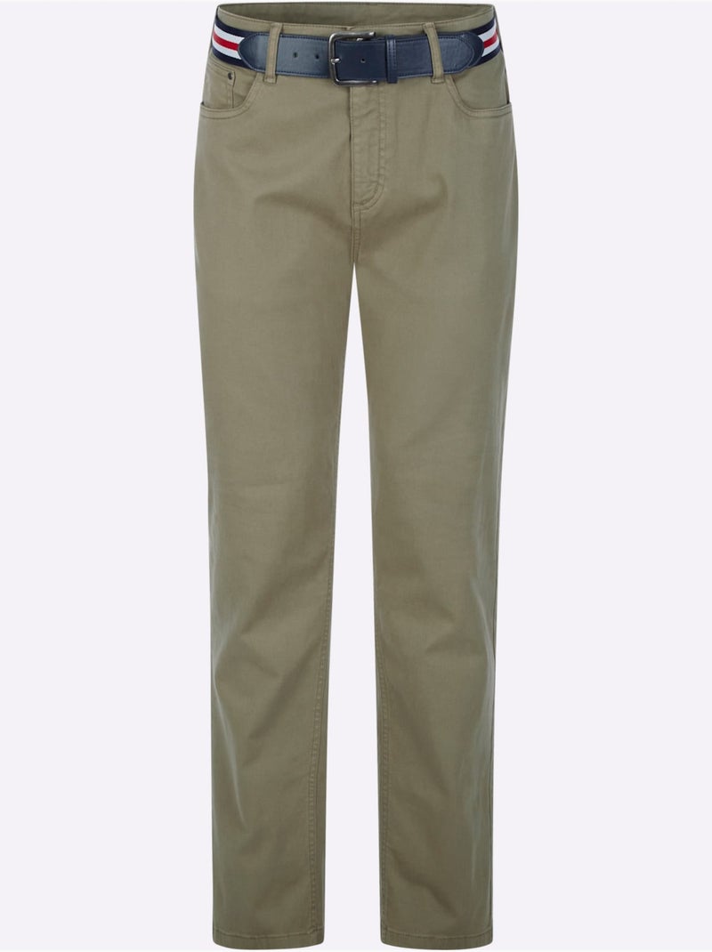 Pantalon 5 Poches Qualité Twill - Taille Standard - Moda Vilona Kaki - Kiabi