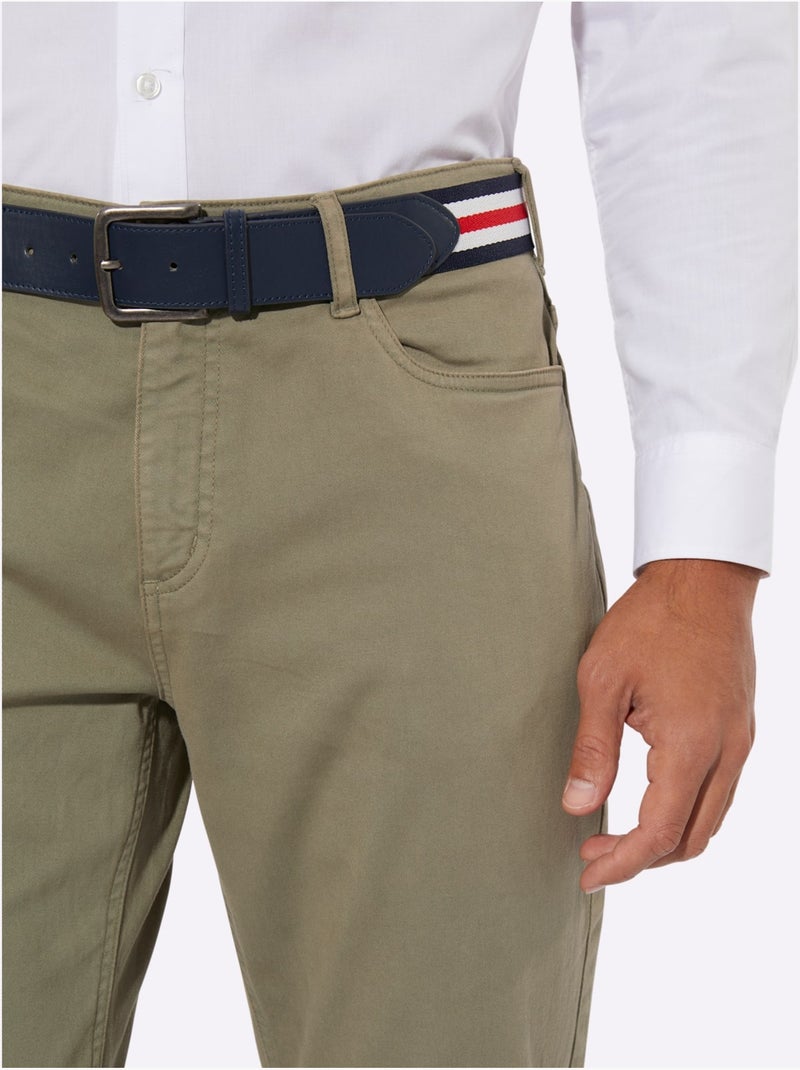 Pantalon 5 Poches Qualité Twill - Taille Standard - Moda Vilona Kaki - Kiabi