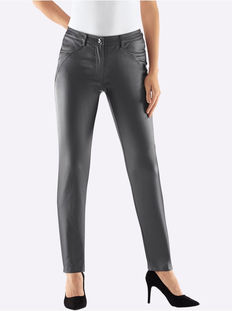 Pantalon 5 poches qualité viscose extensible souple - taille standard - helline gris anthracite - Kiabi