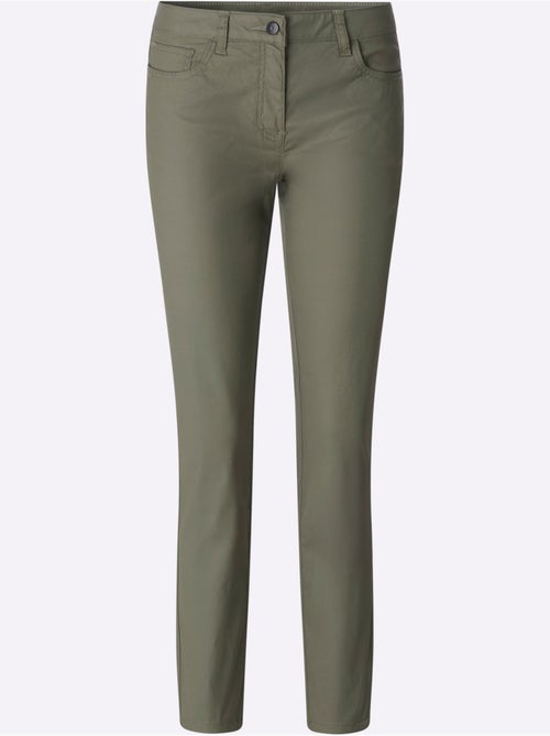 Pantalon 5 poches revêtement brillant - taille standard - helline - Kiabi