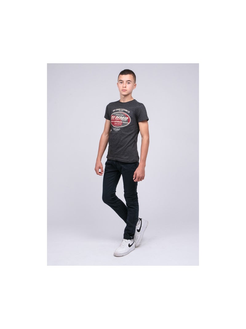 Pantalon 5 poches VAAS garçon Bleu marine - Kiabi