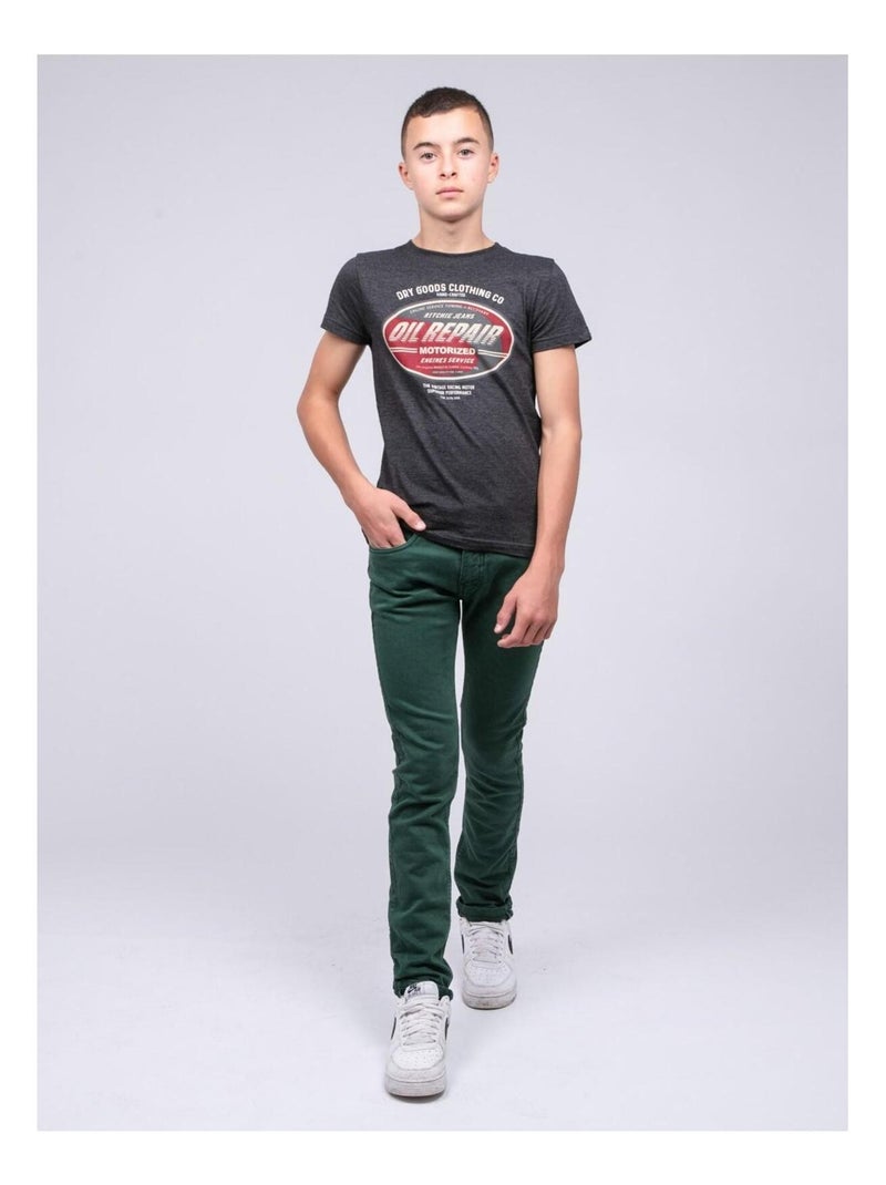 Pantalon 5 poches VAAS garçon Vert - Kiabi