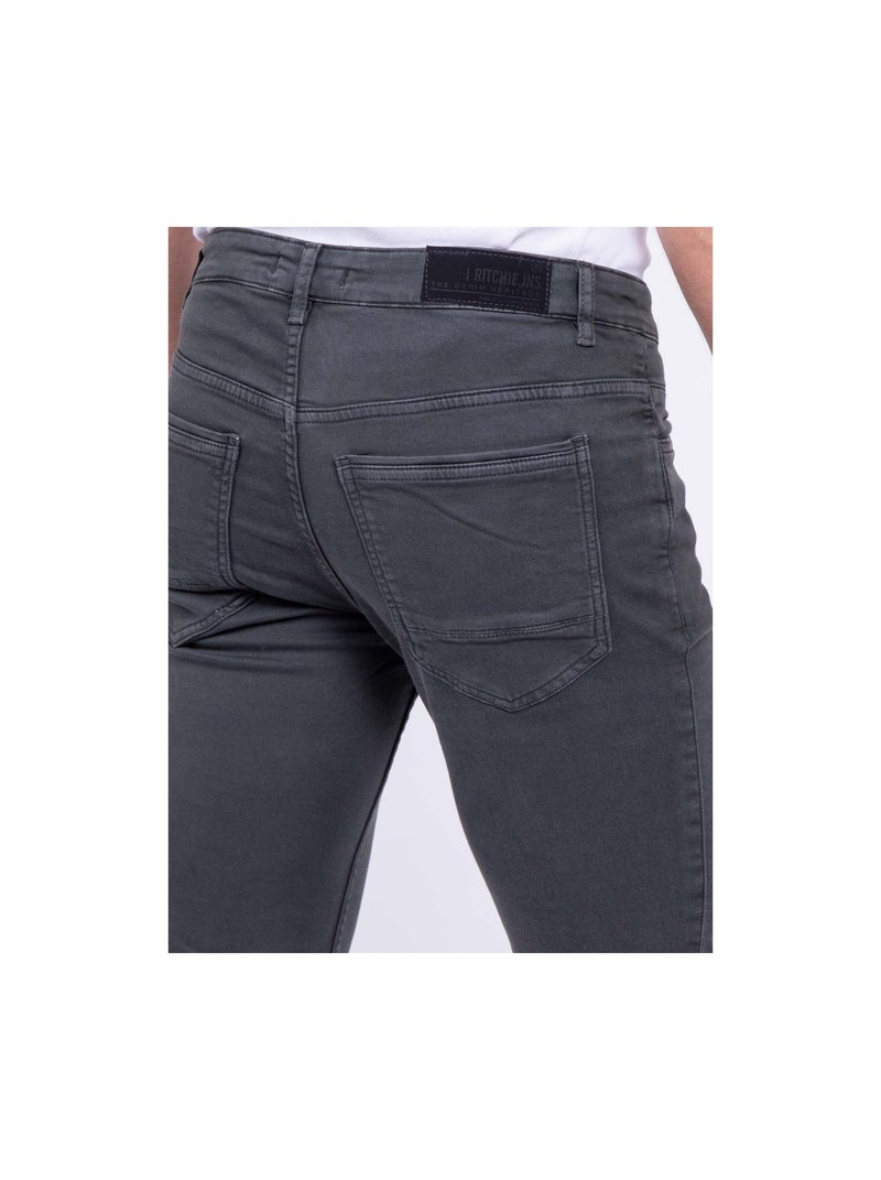 Pantalon 5 poches VAAS Gris foncé - Kiabi