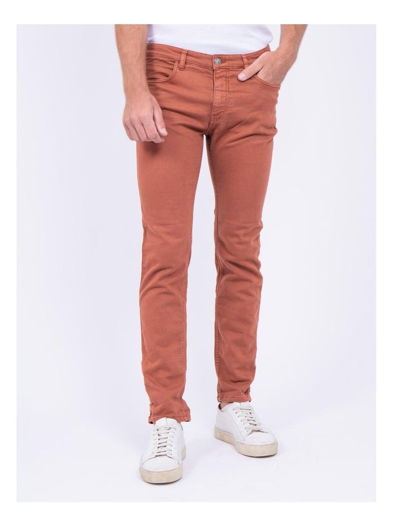 Pantalon 5 poches VAAS Rouge brique - Kiabi