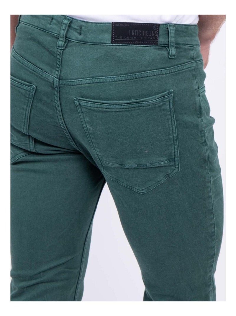 Pantalon 5 poches VAAS Vert foncé - Kiabi