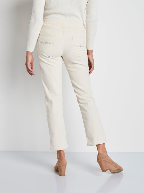 Pantalon 5 poches velours milleraies - Afibel - Kiabi