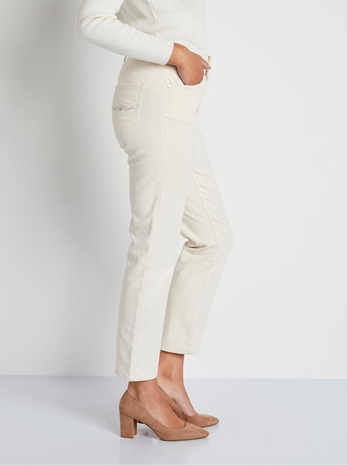 Pantalon 5 poches velours milleraies - Afibel - Kiabi