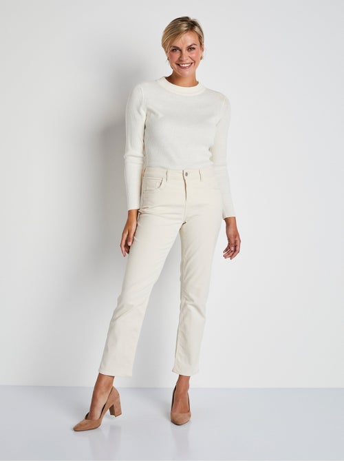 Pantalon 5 poches velours milleraies - Afibel - Kiabi