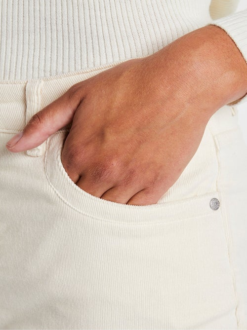 Pantalon 5 poches velours milleraies - Afibel - Kiabi