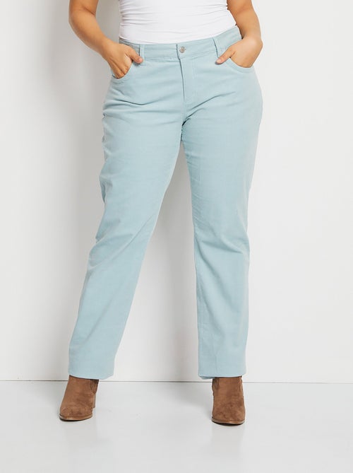Pantalon 5 poches velours milleraies - Afibel - Kiabi