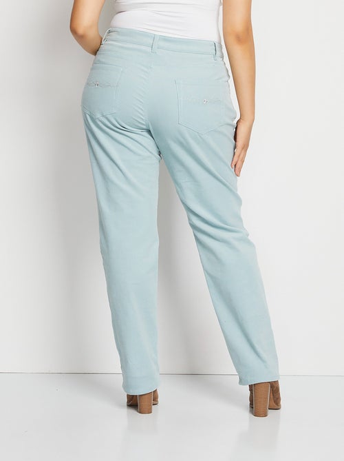 Pantalon 5 poches velours milleraies - Afibel - Kiabi