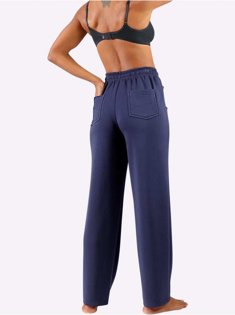 Pantalon 50% Modal (tencel) - Taille Courte - Witt Bleu marine - Kiabi