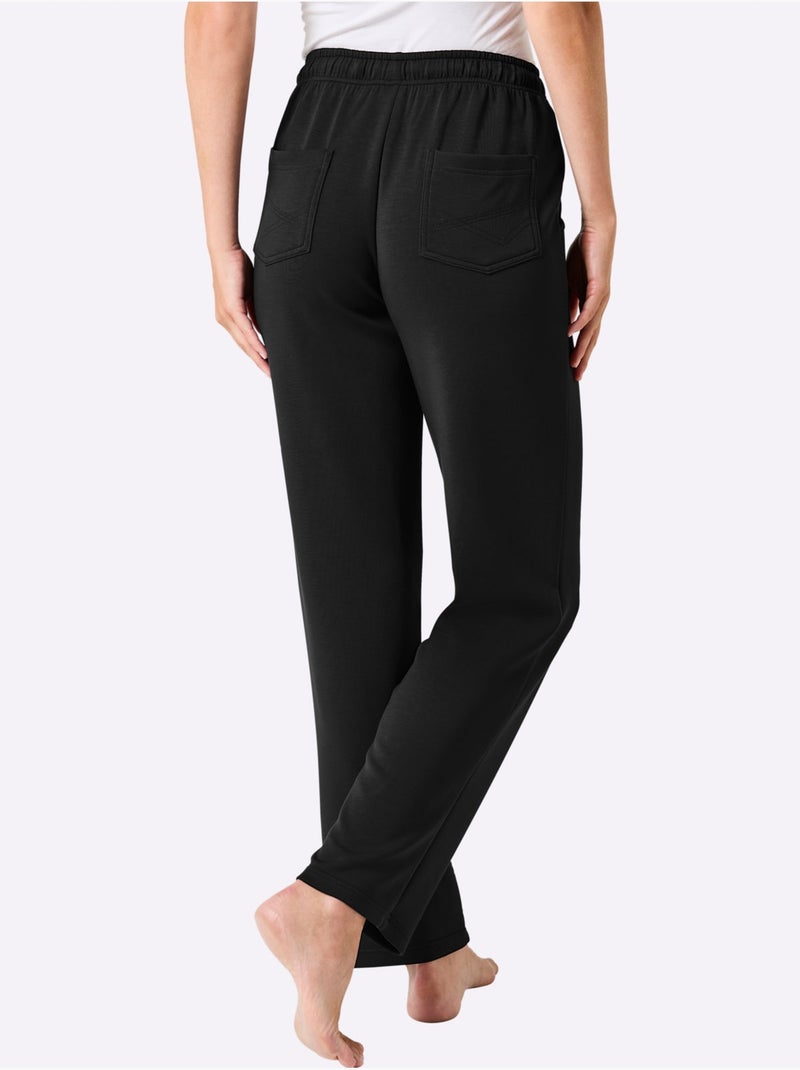 Pantalon 50% modal (tencel) - taille courte - witt Noir - Kiabi