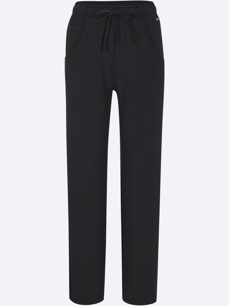 Pantalon 50% modal (tencel) - taille courte - witt Noir - Kiabi
