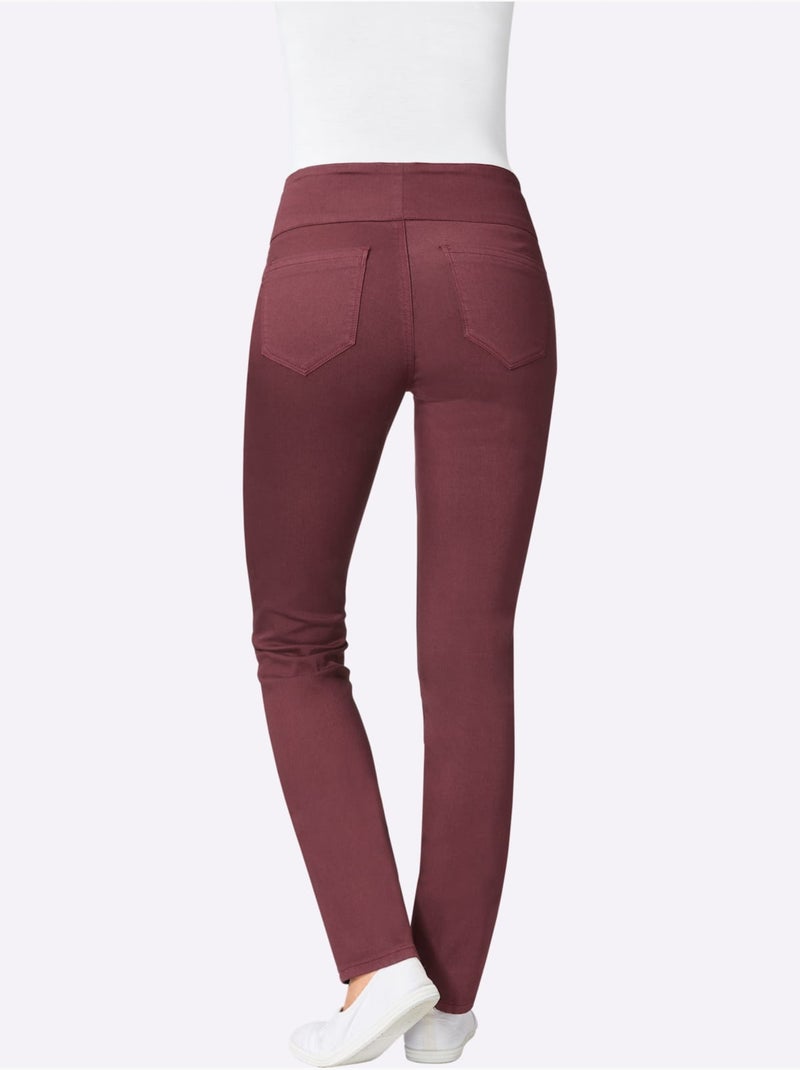 Pantalon 65% Coton - Taille Courte - Witt Bordeaux - Kiabi