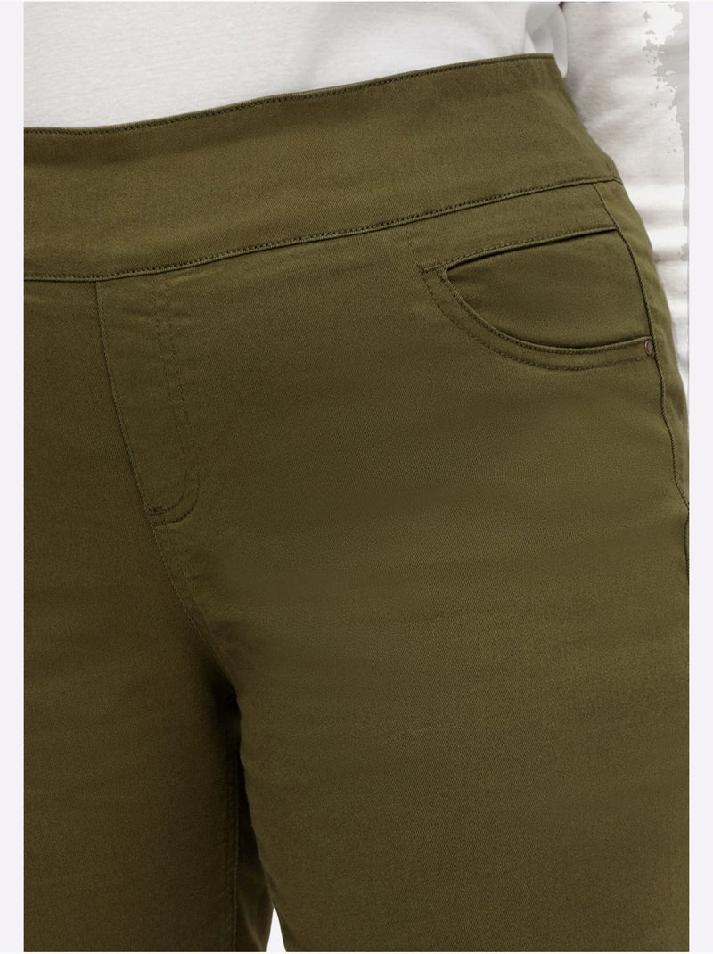 Pantalon 65% Coton - Taille Extra Courte - Witt Kaki - Kiabi