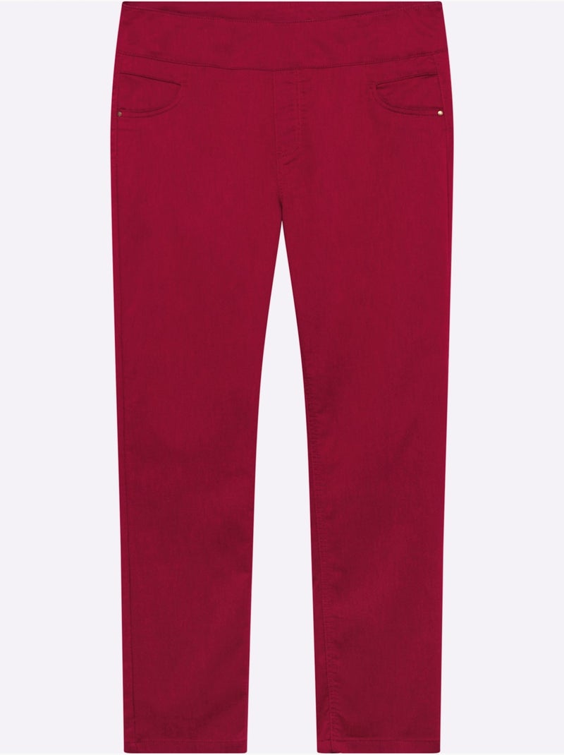 Pantalon 65% Coton - Taille Extra Courte - Witt Rouge - Kiabi