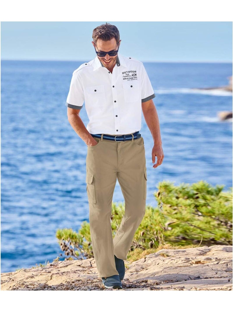 Pantalon 7 poches Taille Semi-Elastiquée - Atlas For Men Beige - Kiabi