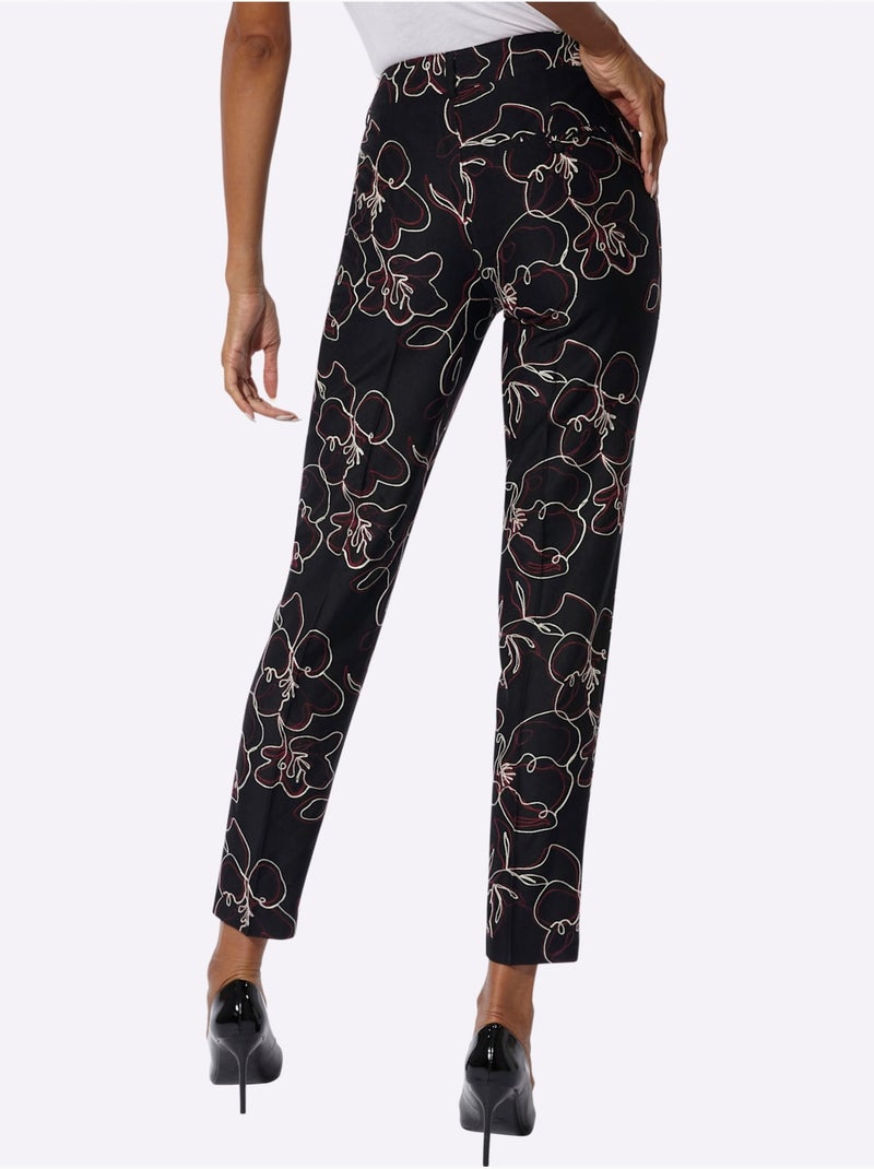 Pantalon 70% viscose - taille courte - helline Noir Bordeaux - Kiabi
