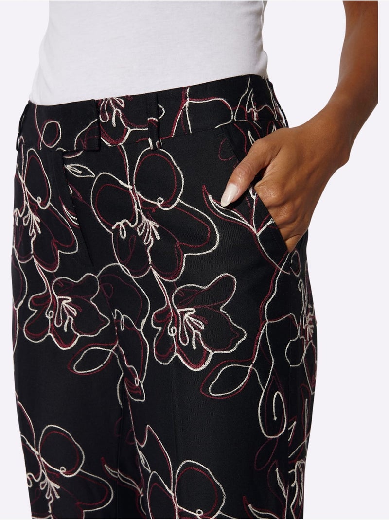 Pantalon 70% viscose - taille standard - helline Noir Bordeaux - Kiabi