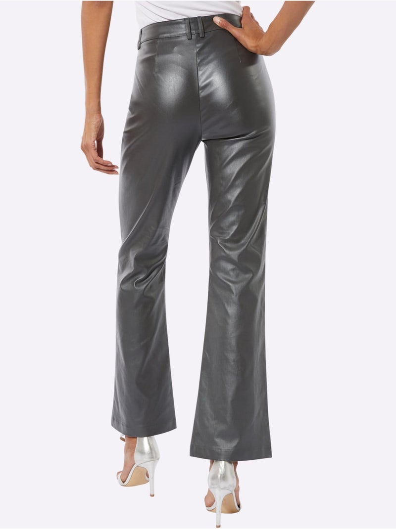 Pantalon 77% Viscose - Taille Courte - Helline Gris - Kiabi