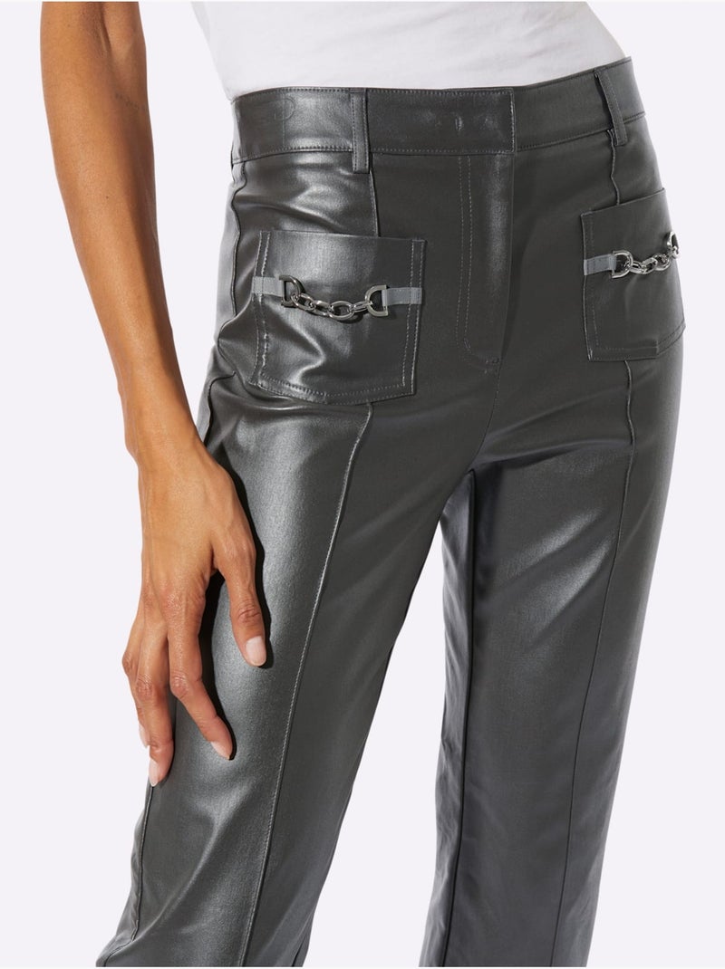 Pantalon 77% Viscose - Taille Standard - Helline Gris - Kiabi