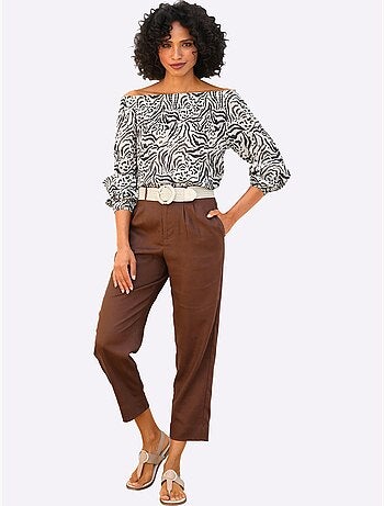 Pantalon 7/8 55% Lin - Taille Standard - Helline