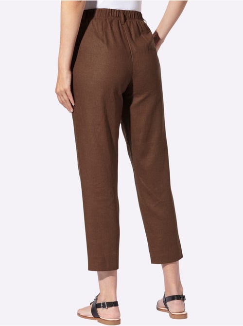 Pantalon 7/8 55% Lin - Taille Standard - Helline - Kiabi Pantalon 7/8 55% Lin - Taille Standard - Helline - Kiabi