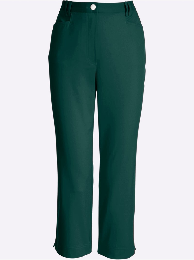 Pantalon 7/8 à fermeture devant et poches latérales - Taille courte - Witt Bleu pétrole - Kiabi