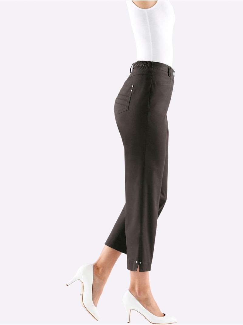 Pantalon 7/8 à fermeture devant et poches latérales - Taille standard - Witt Moka - Kiabi