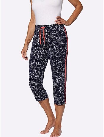 Pantalon 7/8 à imprimé graphique en ceinture élastique confortable - Taille standard - Moda Vilona