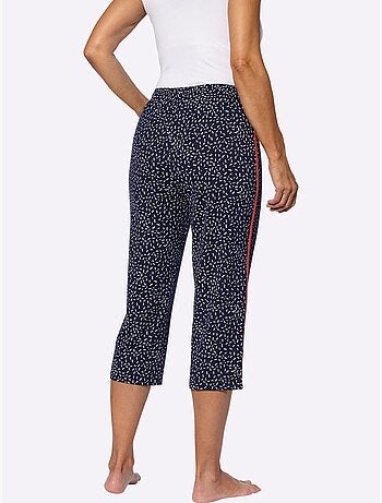 Pantalon 7/8 à imprimé graphique en ceinture élastique confortable - Taille standard - Moda Vilona