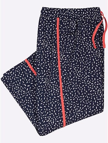 Pantalon 7/8 à imprimé graphique en ceinture élastique confortable - Taille standard - Moda Vilona