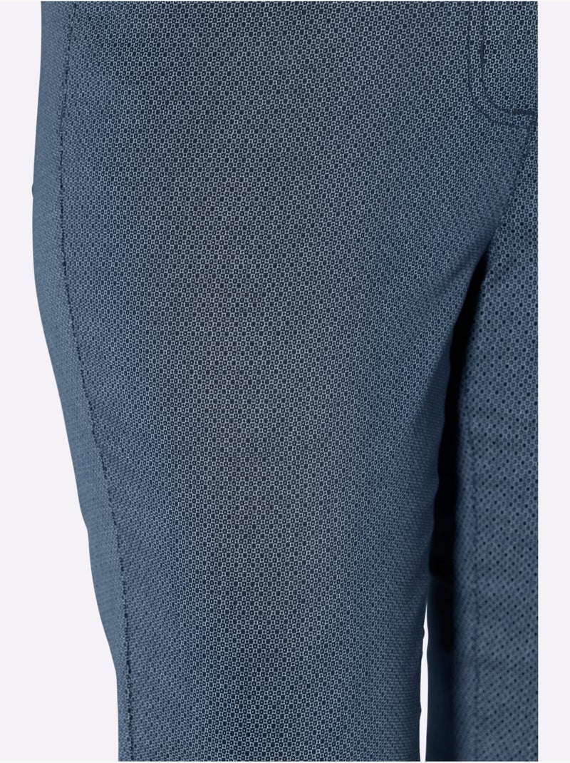 Pantalon 7/8 à imprimé sport avec coupe 5 poches - Taille courte - Witt Bleu Bleu marine - Kiabi