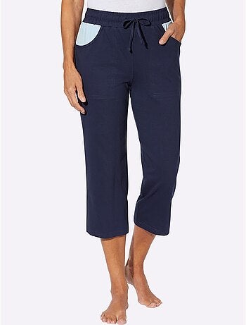 Pantalon 7/8 avec ceinture élastique et poches arrondies - Taille standard - Moda Vilona