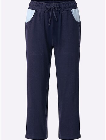 Pantalon 7/8 avec ceinture élastique et poches arrondies - Taille standard - Moda Vilona