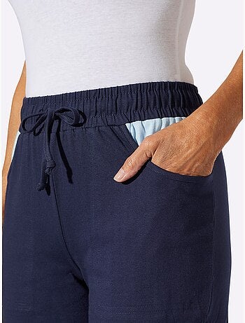 Pantalon 7/8 avec ceinture élastique et poches arrondies - Taille standard - Moda Vilona