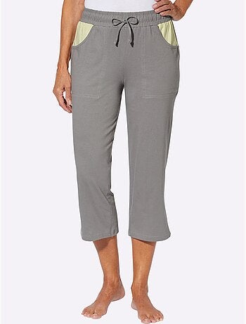 Pantalon 7/8 avec ceinture élastique et poches arrondies - Taille standard - Moda Vilona