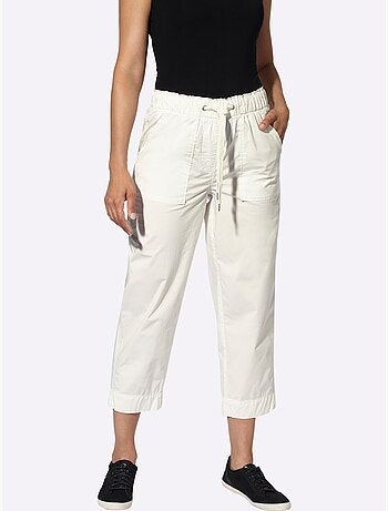 Pantalon 7/8 en coton avec ceinture élastique et poches plaquées - taille standard - witt