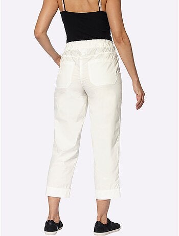 Pantalon 7/8 en coton avec ceinture élastique et poches plaquées - taille standard - witt
