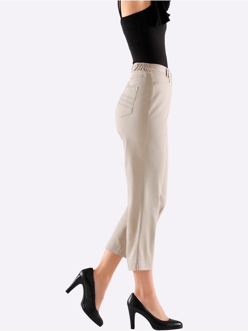 Pantalon 7/8 avec empiècements et rivets aux chevilles - Taille courte - Witt Gris foncé - Kiabi