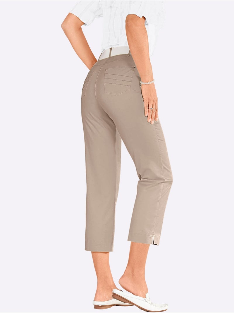Pantalon 7/8 avec empiècements et rivets aux chevilles - Taille courte - Witt Gris foncé - Kiabi