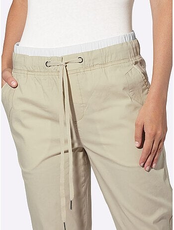 Pantalon 7/8 Ceinture Contrastante - Taille Standard - Helline
