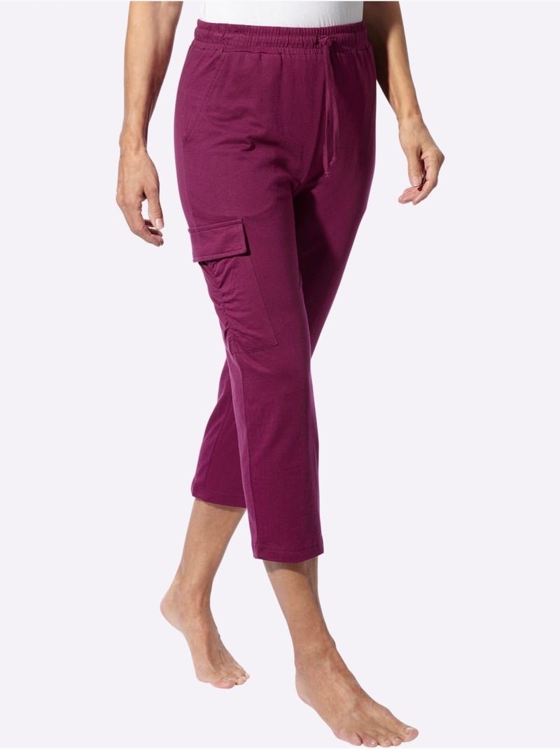 Pantalon 7/8 Ceinture élastique Confortable - Taille Standard - Moda Vilona Mauve - Kiabi
