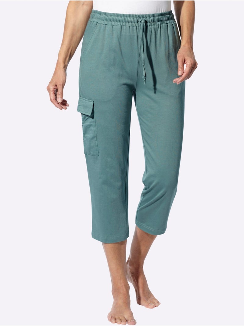 Pantalon 7/8 Ceinture élastique Confortable - Taille Standard - Moda Vilona Vert jade - Kiabi