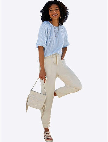 Pantalon 7/8 ceinture élastique pour plus de confort - taille standard - helline