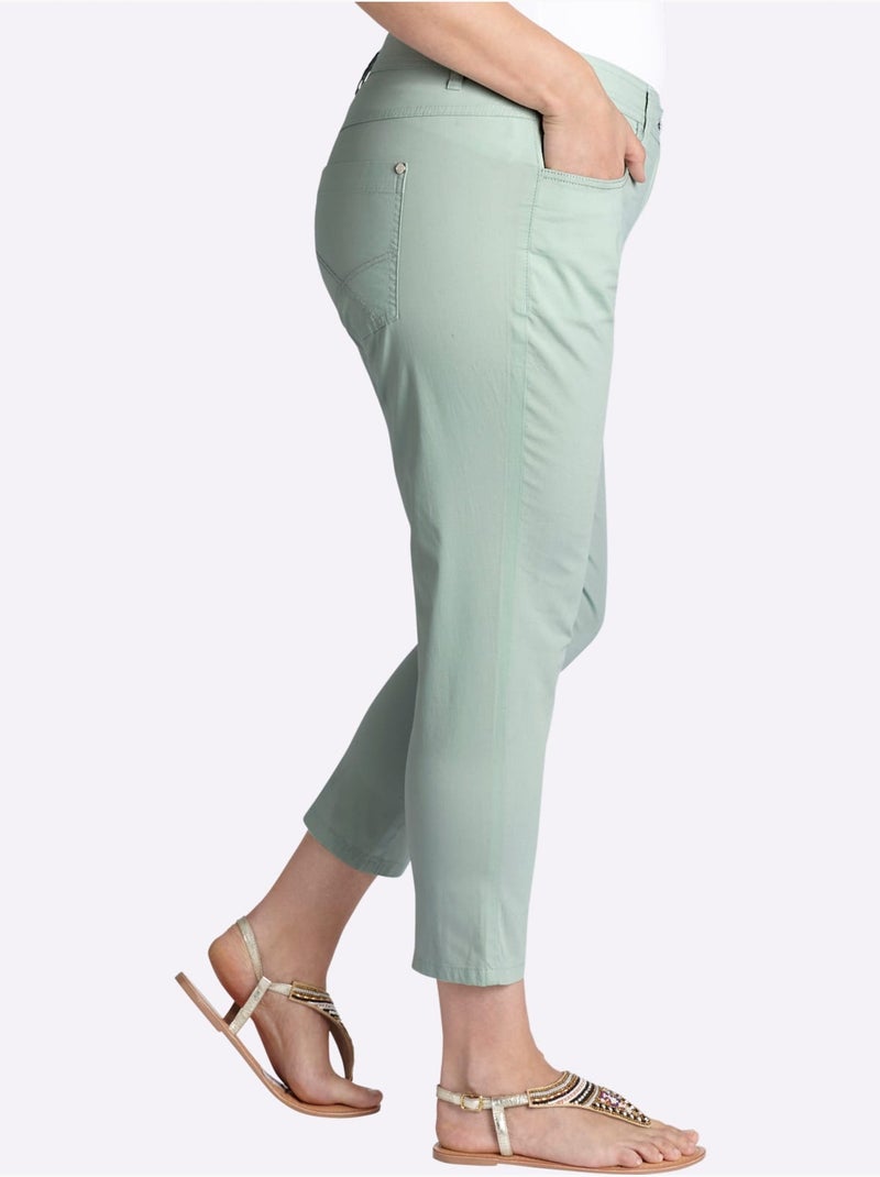 Pantalon 7/8 Coupe Confortable - Taille Standard - Sheego Vert - Kiabi