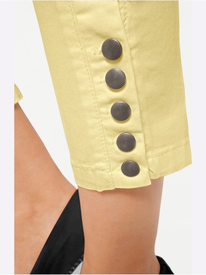Pantalon 7/8 Coupe Skinny - Taille Standard - Helline Jaune clair - Kiabi