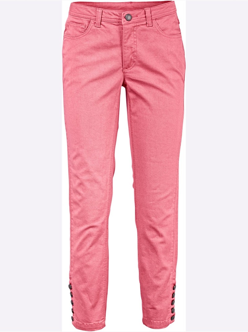 Pantalon 7/8 Coupe Skinny - Taille Standard - Helline Rose clair - Kiabi